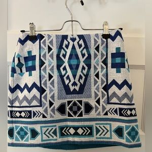 LAST CHANCE! Super cute Aztec patterned mini skirt